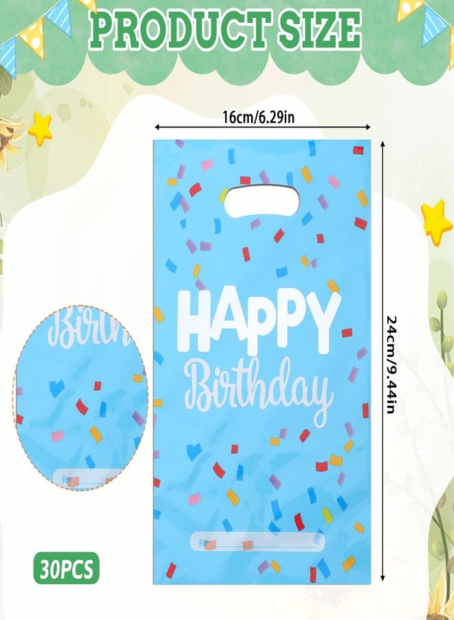 Qulkws 30 Pcs Happy Birthday Party Favor Bags Goodie Bags for Party Birthday Candy Bag Plastic Candy Favor Bag Loot GiftBags Return GiftBag for Baby Showers Birthdays Partys Decorations - Image 2